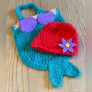NWOT Disney Baby Little Mermaid Infant / Newborn Photo Crochet Costume